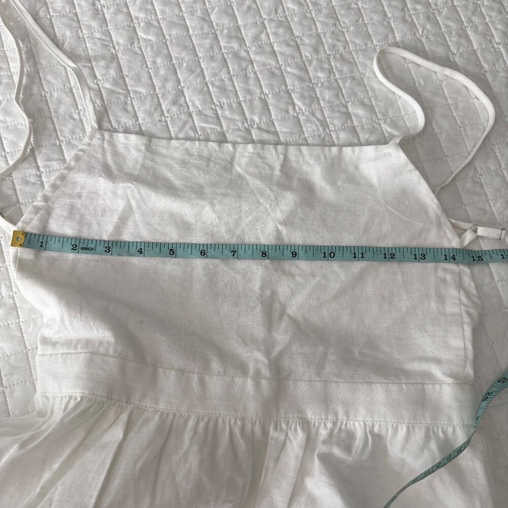 Cousin The Label White Tiered Linen & Viscose Sleeveless Dress With Adjustable S - Picture 9 of 13